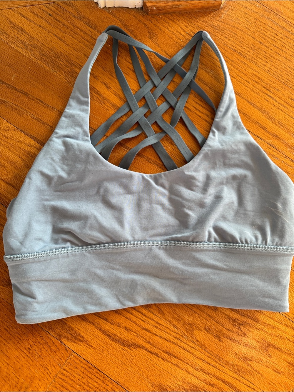 lululemon athletica Light Gray-Blue Strappy Back Sports Bra